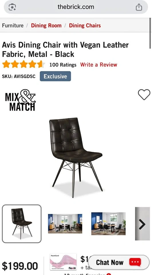 Dining Chair with Vegan Leather