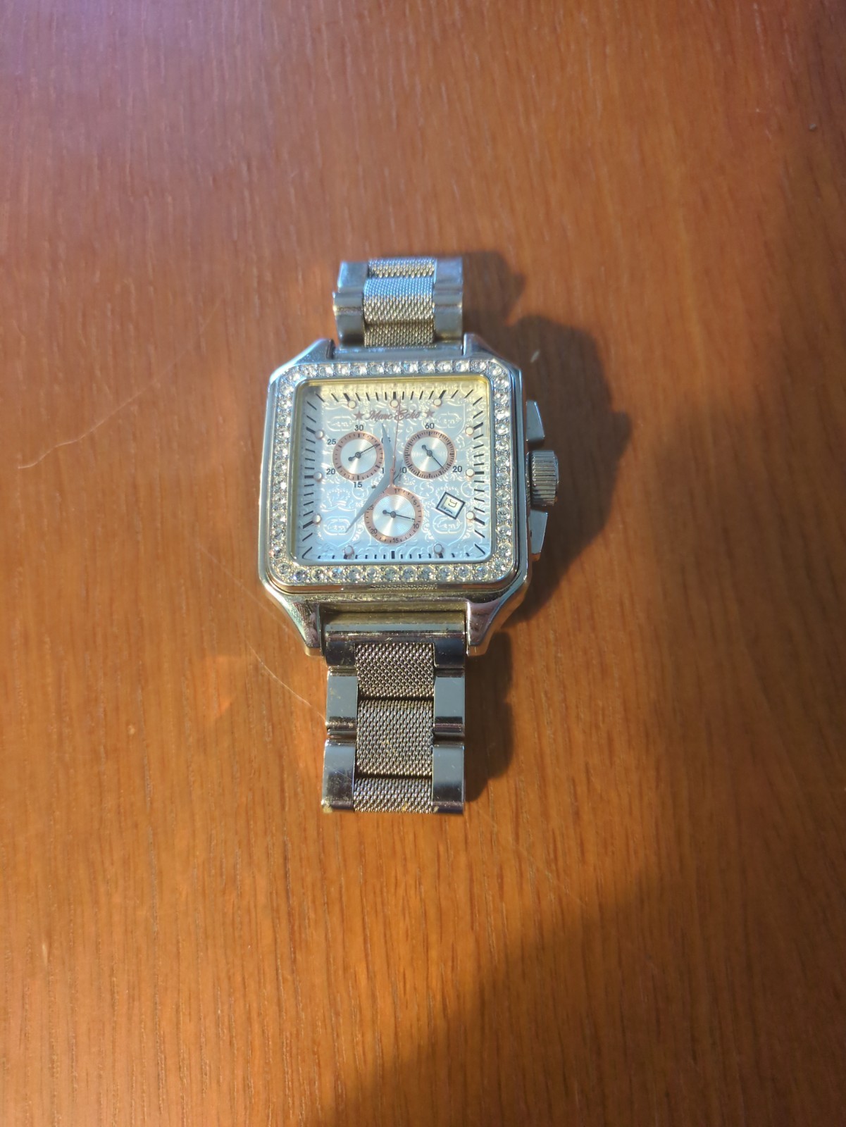 Marc Ecko E27537G1 Square Silver Crystal Men's Wristwatch UNTEST