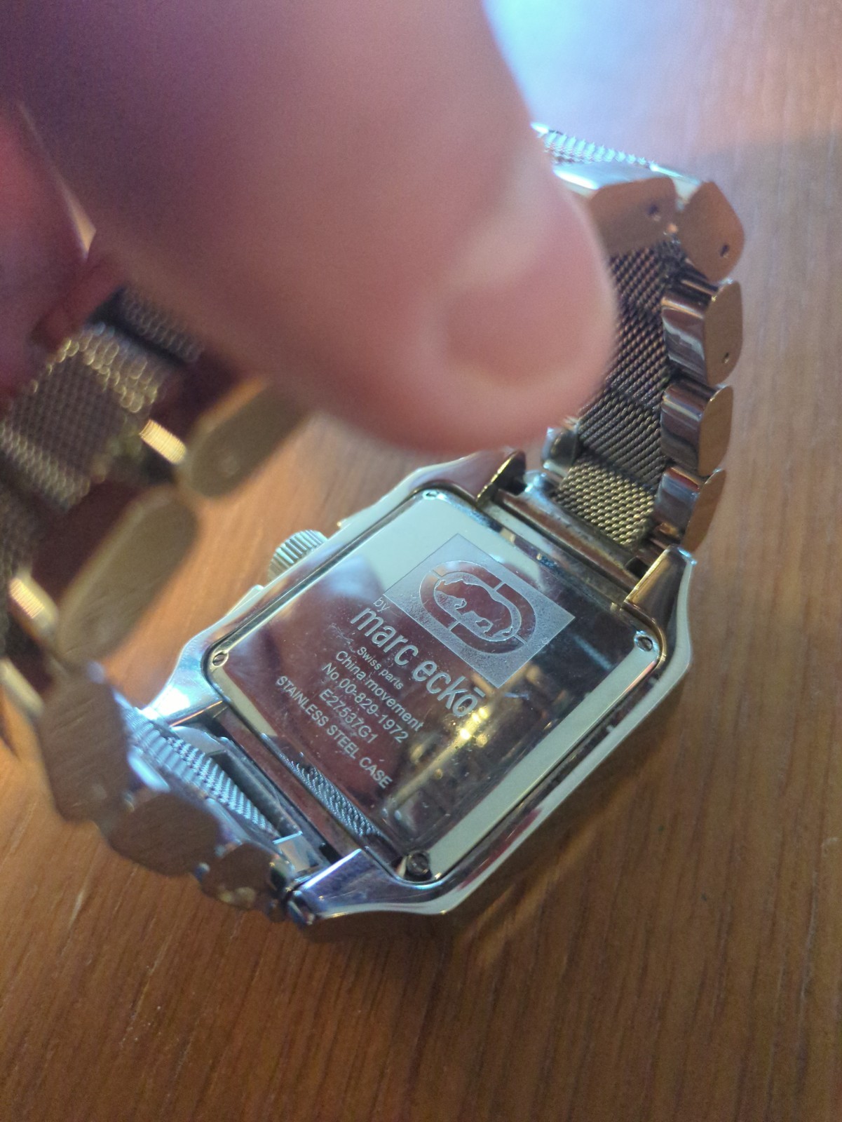 Marc Ecko E27537G1 Square Silver Crystal Men's Wristwatch UNTEST - photo 5