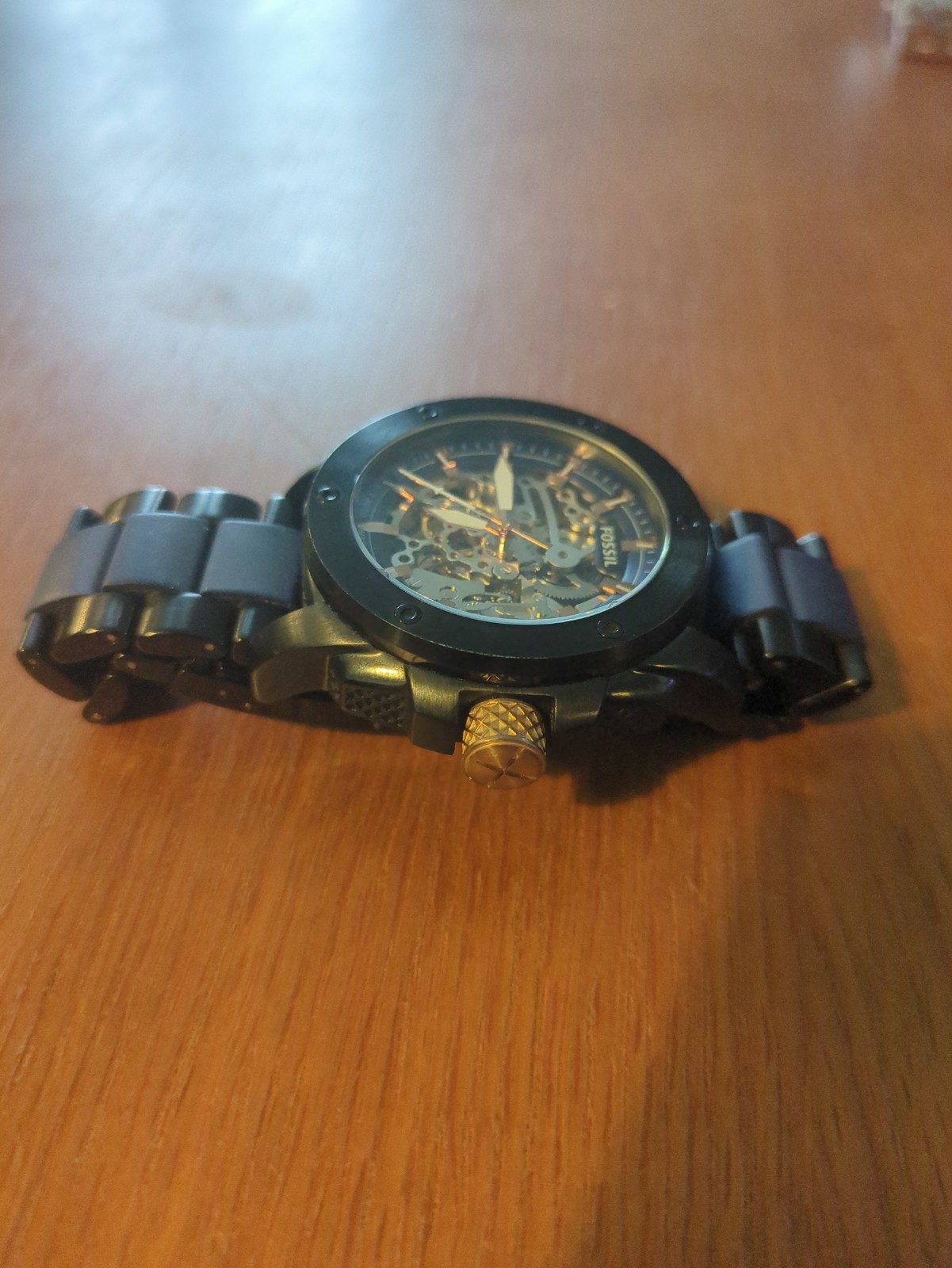 Fossil ME3133 Black and Blue Skeleton Men's Mechanical Watch - photo 2