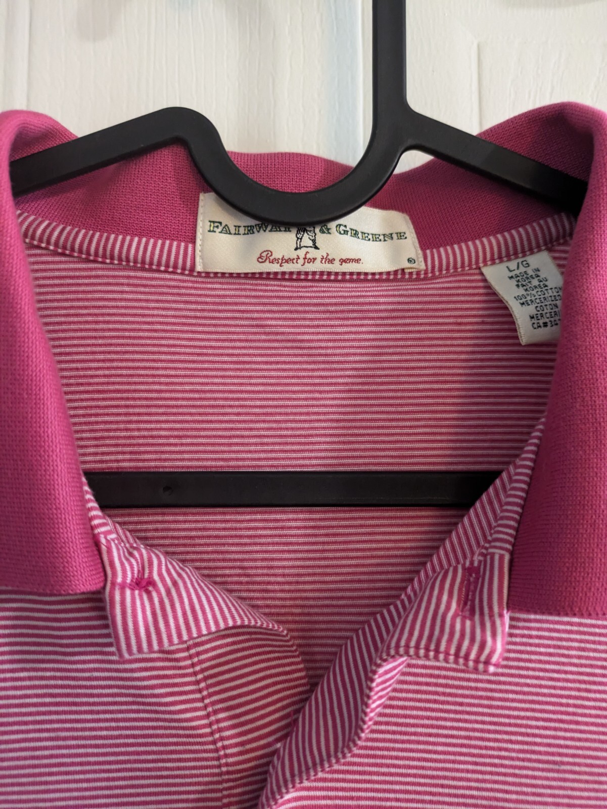 Fairway & Greene Pink and White Polo Large - photo 3