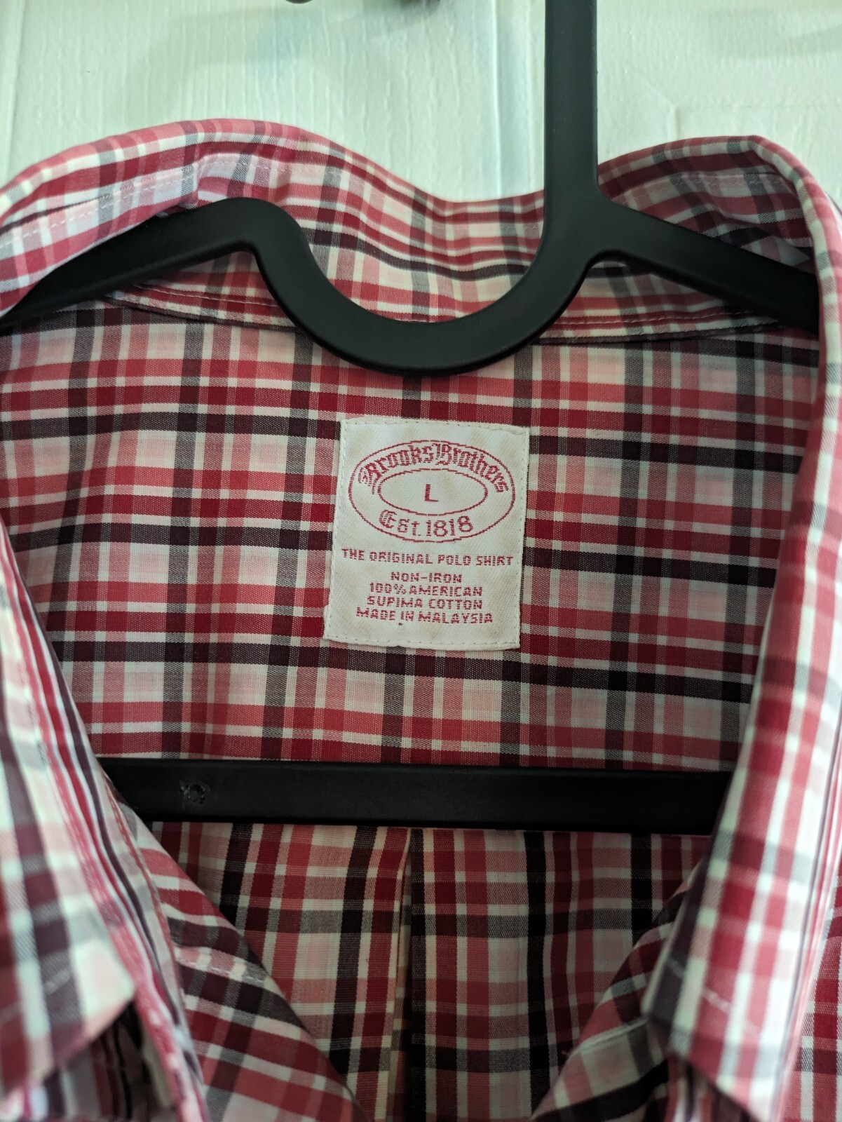 Brooks Brothers Shirt Button Front Red Checked Size Large Long S - photo 3