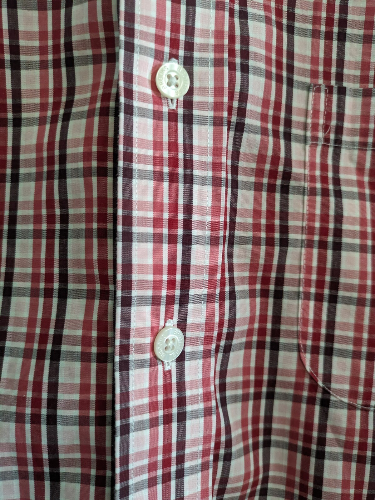 Brooks Brothers Shirt Button Front Red Checked Size Large Long S - photo 4