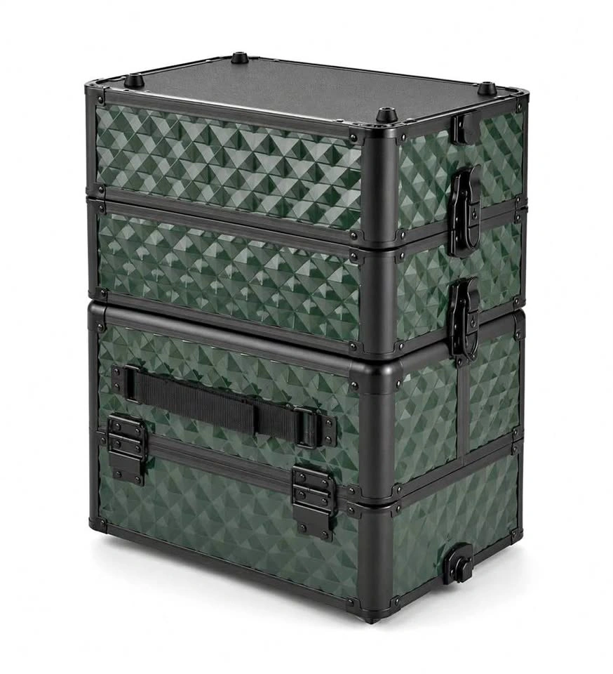 Rolling Makeup Train Case with Wheels — Damaged / As-Is