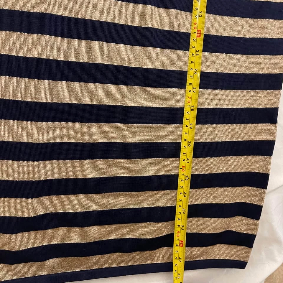 New with tag Ralph Lauren Navy and Gold Striped women dress M - photo 5