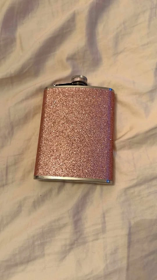 Pink sparkly flask