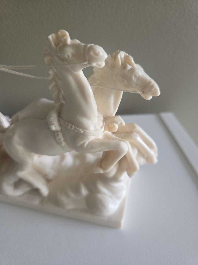 Vintage Roman Chariot & Gladiator Sculpture - A. Santini - photo 2