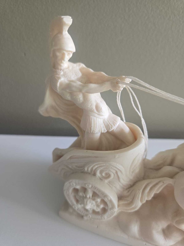 Vintage Roman Chariot & Gladiator Sculpture - A. Santini - photo 3