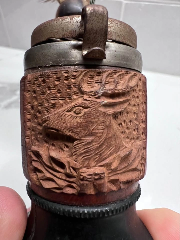 Vintage German Jaeger Hunter Smoking Pipe – Carved Stag & Antler - photo 2