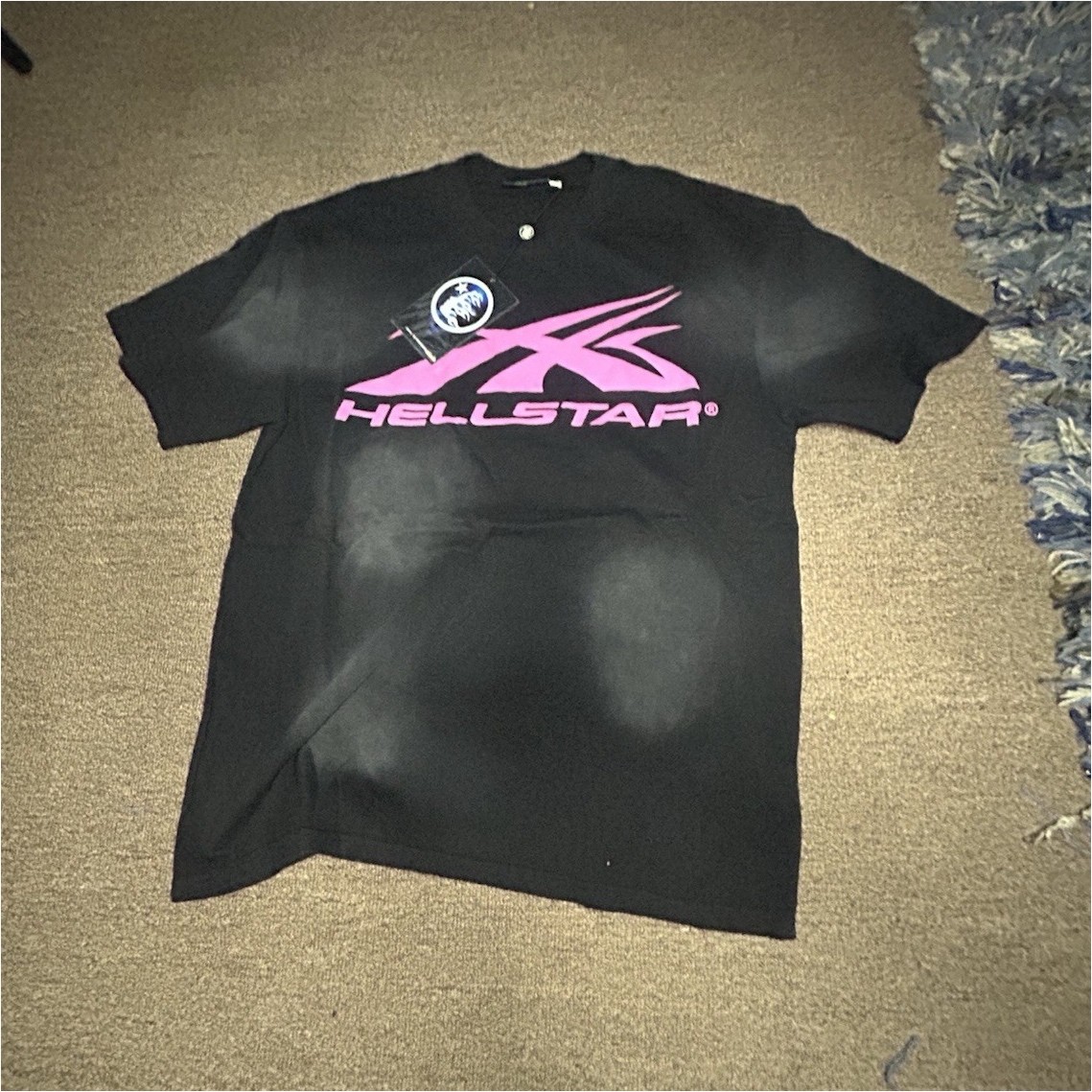 Hellstar Men's Logo Graphic Print T-Shirt Black/Pink Size M