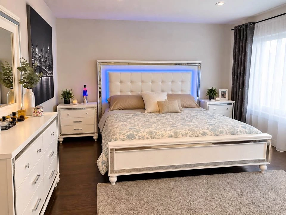 King Bedroom Set with LED