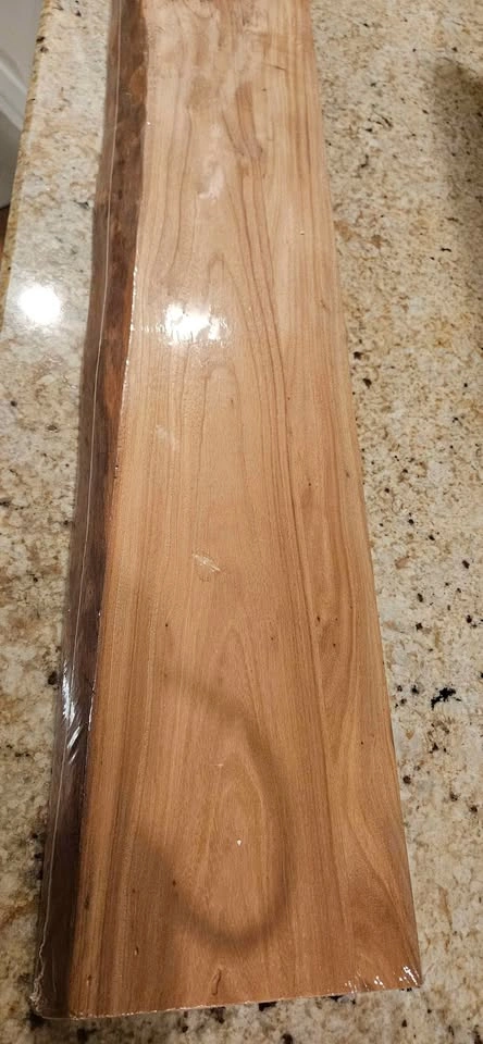 Floating Shelf for Wall Decor, Rustic Solid Elm Wood - photo 3