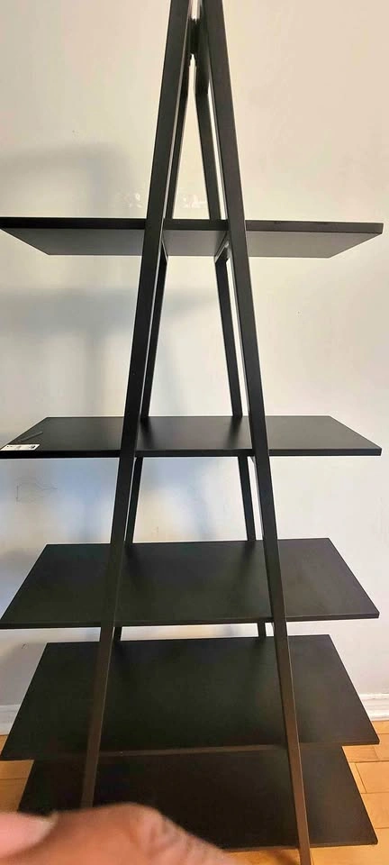 Black 5-Tier A-Frame Ladder Bookshelf