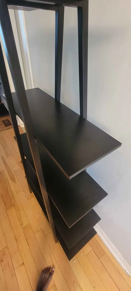 Black 5-Tier A-Frame Ladder Bookshelf - photo 2