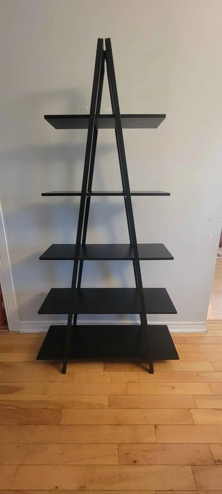 Black 5-Tier A-Frame Ladder Bookshelf - photo 5