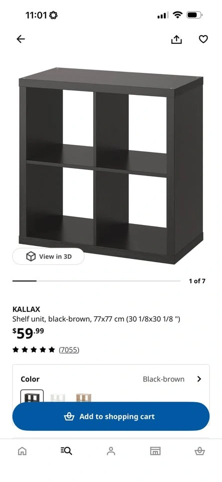 IKEA KALLAX Shelf Unit – Black/Brown - photo 2