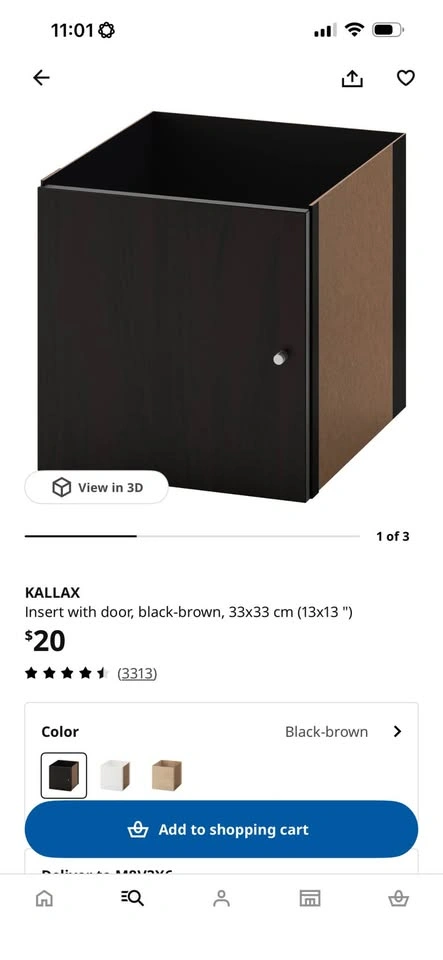 IKEA KALLAX Shelf Unit – Black/Brown - photo 3