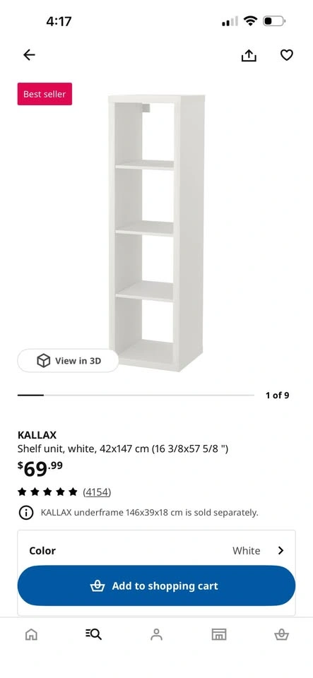 IKEA KALLAX White Shelf Unit - photo 2