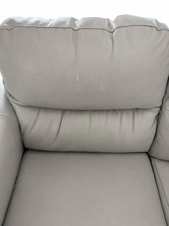 Light Blue Leather Sofa Set – 3 Seater + Loveseat - photo 4