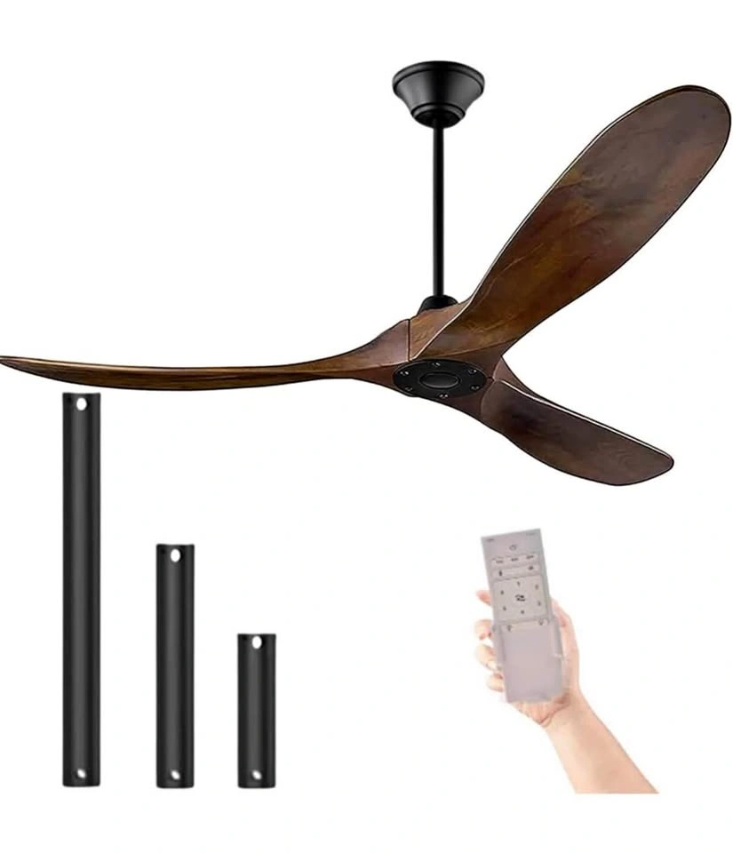70” Wood Ceiling Fan with Remote – 3 Blade, 6-Speed DC Motor