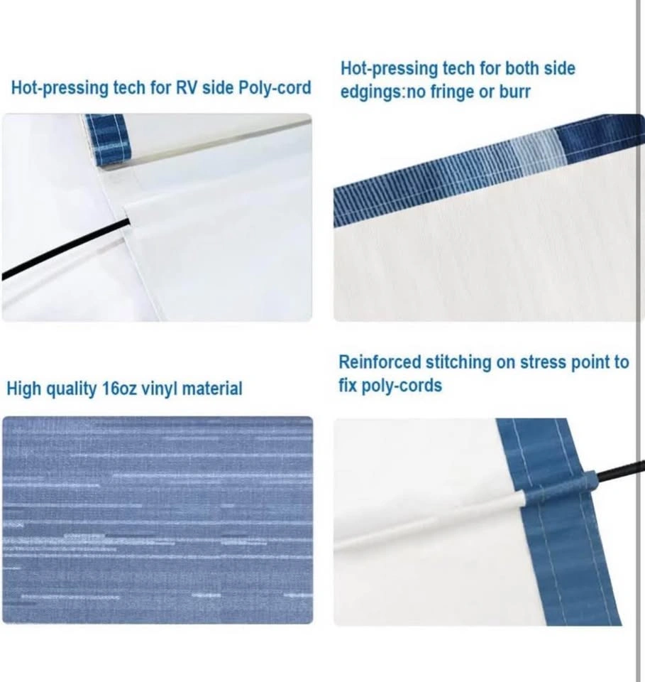 Suncode RV Awning Fabric Replacement 11’ – Blue Stripe - photo 4