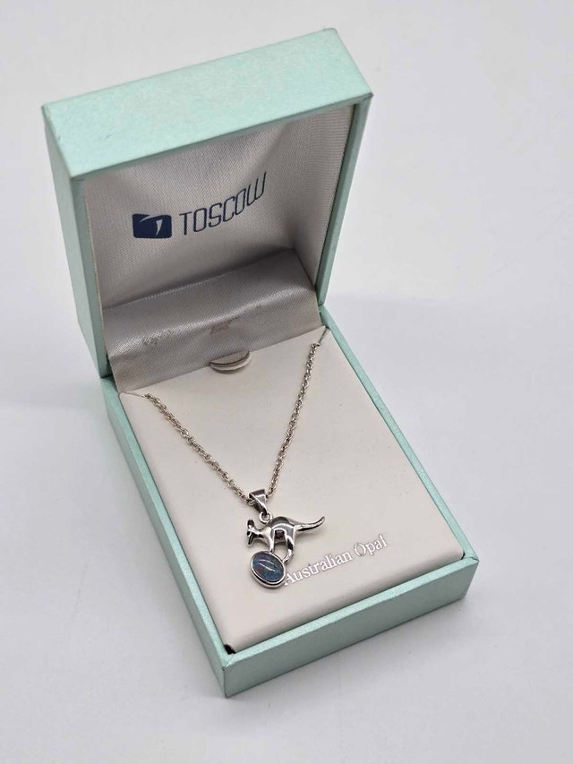 Toscow Australian Opal Kangaroo Necklace