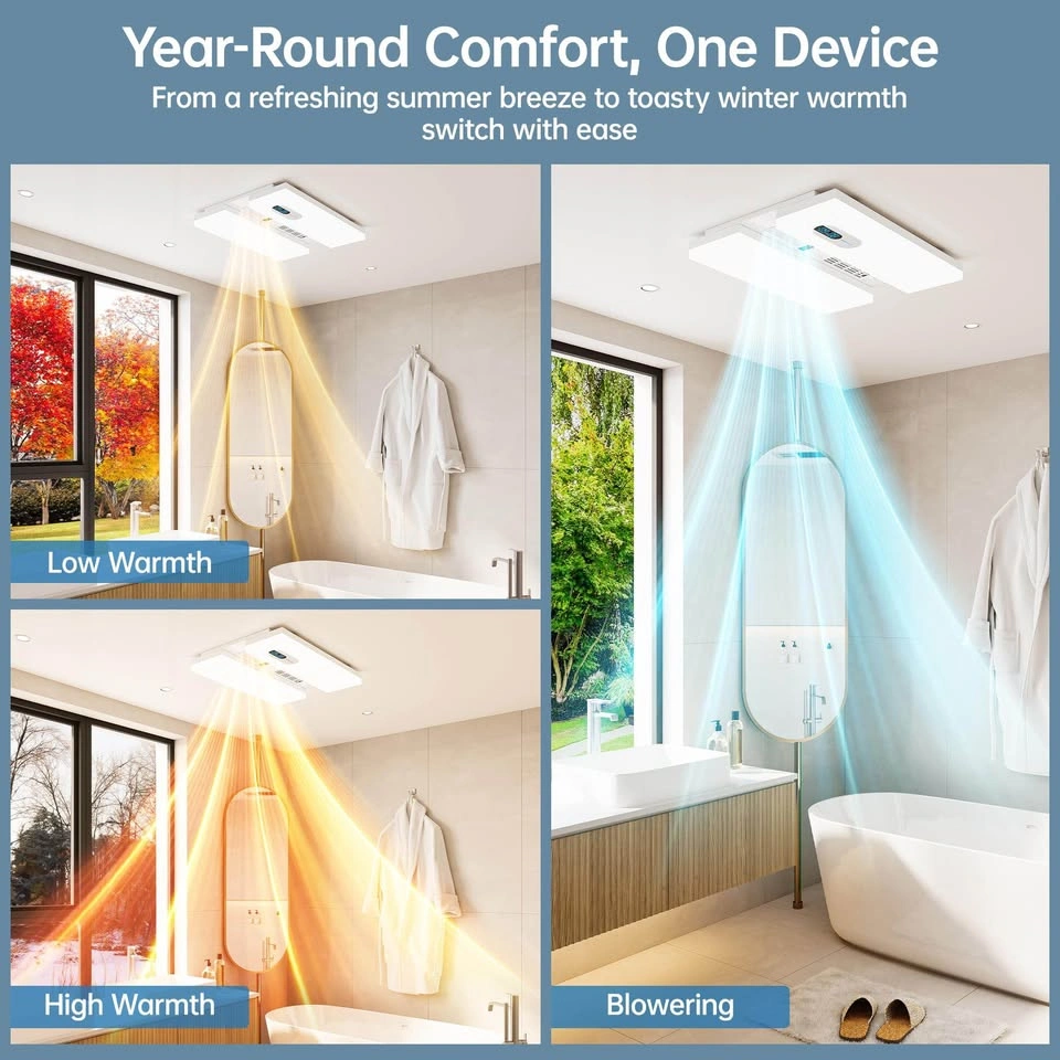 Bathroom Exhaust Fan with Heater, Light & Smart Controls – White - photo 4