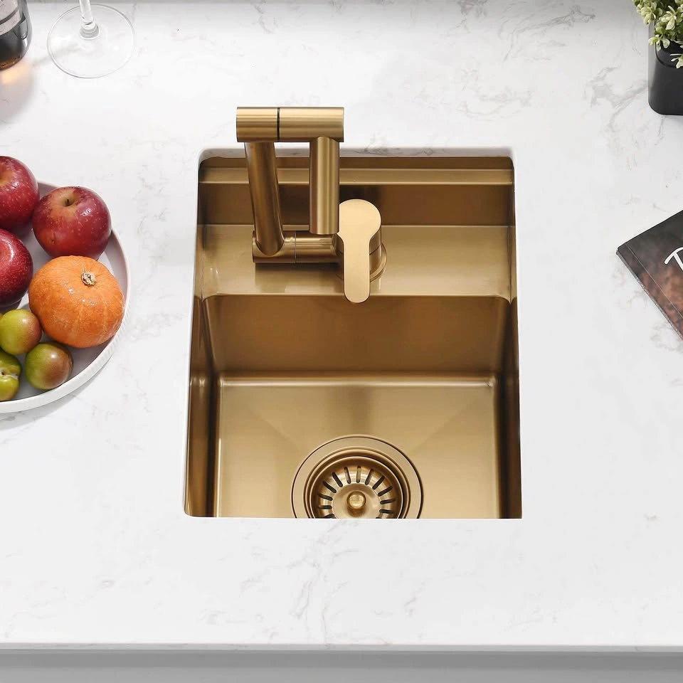 Gold RV Kitchen Sink Workstation with Faucet – 12” x 15” - photo 2