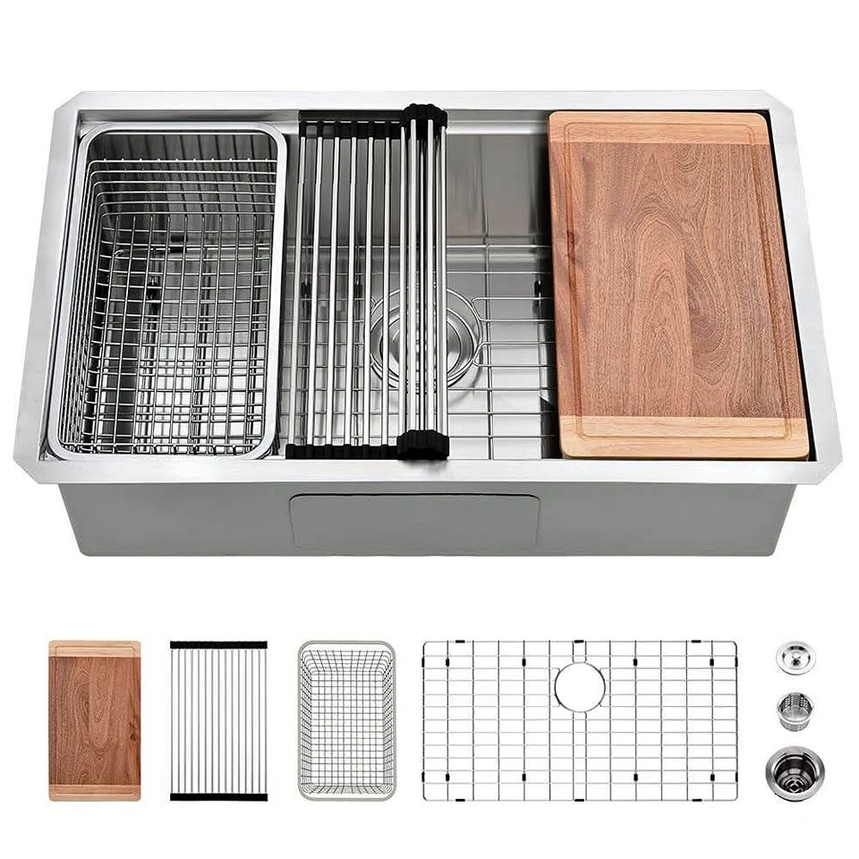 27” Undermount Workstation Kitchen Sink with Cutting Board
