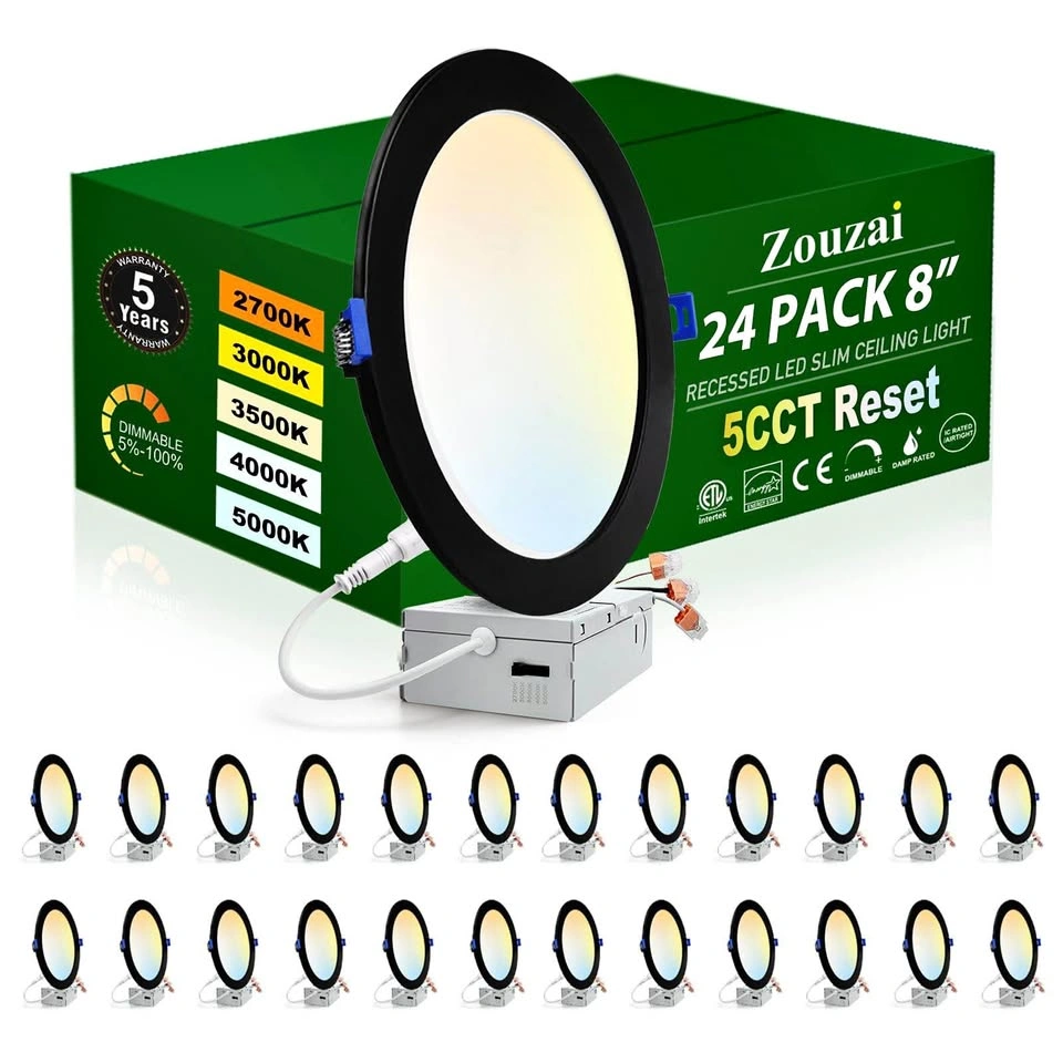 24-Pack 8” 5CCT LED Recessed Ceiling Lights – Dimmable