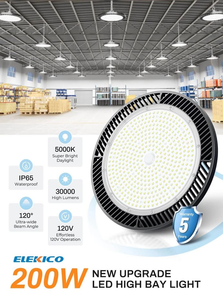 Elekico 200W UFO LED High Bay Lights – 6 Pack (Brand New) - photo 2