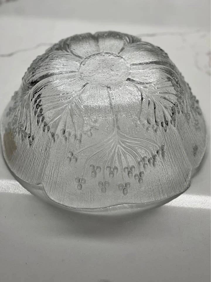 Vintage Dansk International Glass Floral Salad / Serving Bowl - photo 5
