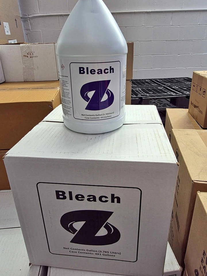 3% Bleach for sanitation, kills 99.9% germs.