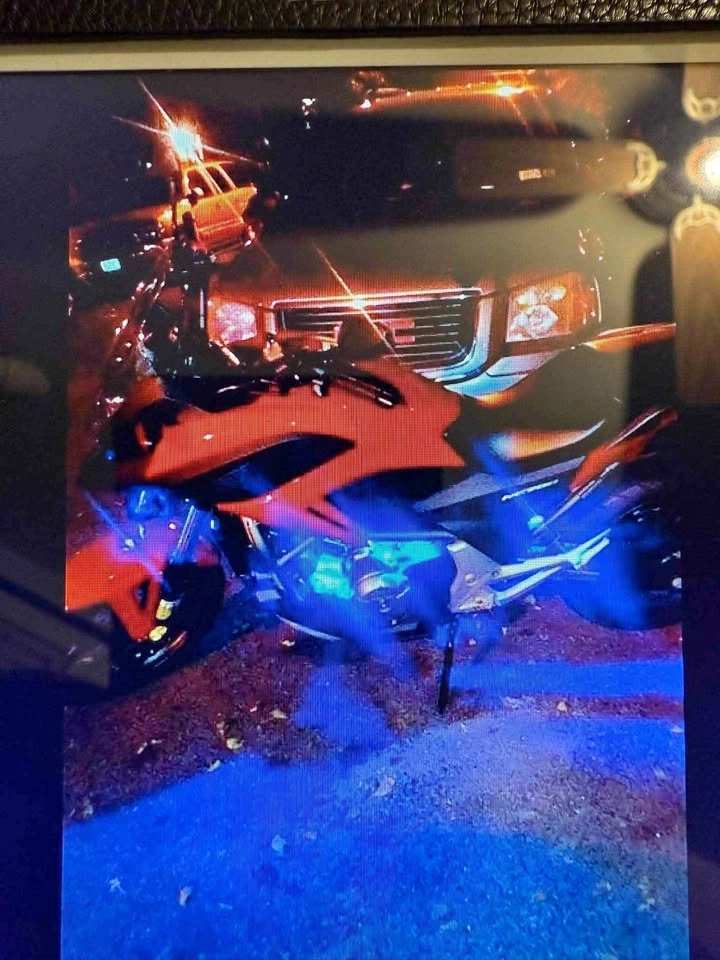 Honda Grom orange black with blue underglow