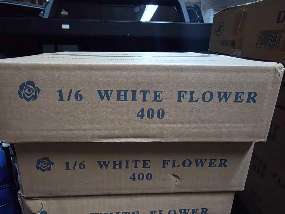 1/6 White Floral Print Thank You Shopping Bags 400 Pieces - photo 3