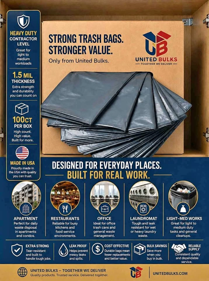 100ct - 1.7MIL 46gallon garbage bag
