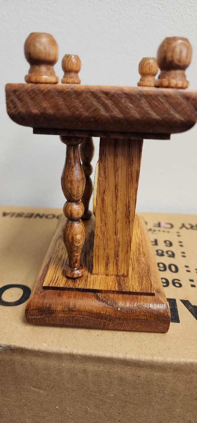 Oak Wood Pedestal Clock - photo 2