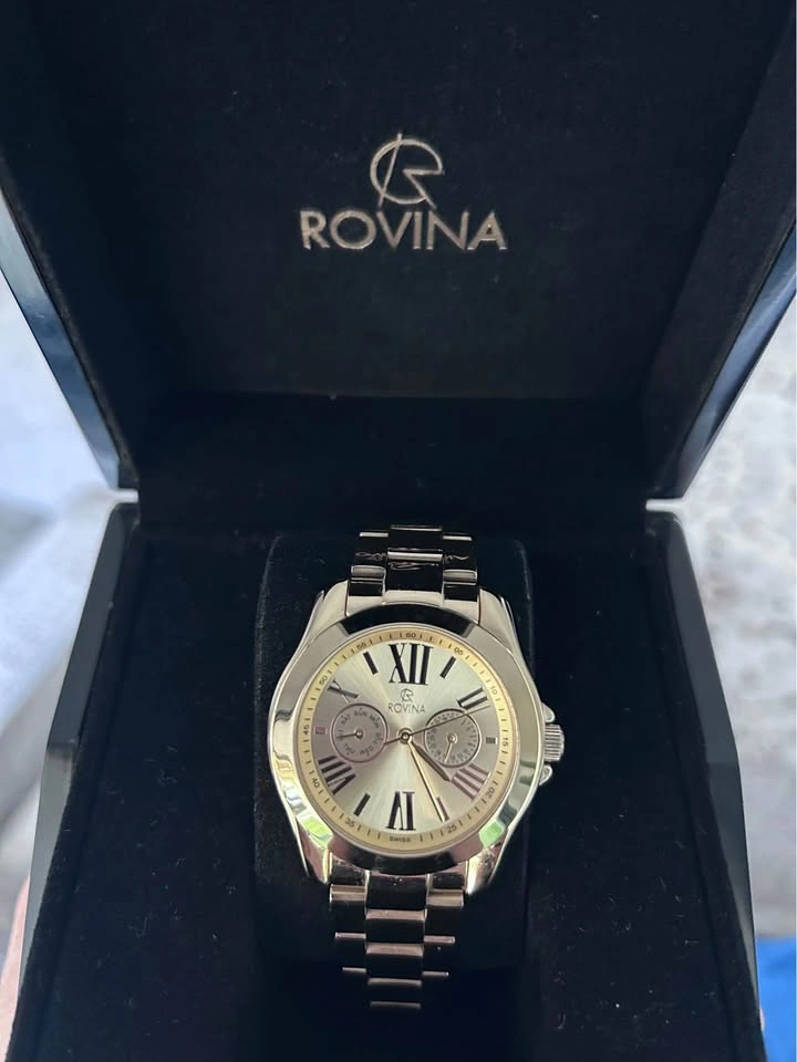 Rovina Gold Tone Swiss Day Date Watch - photo 4