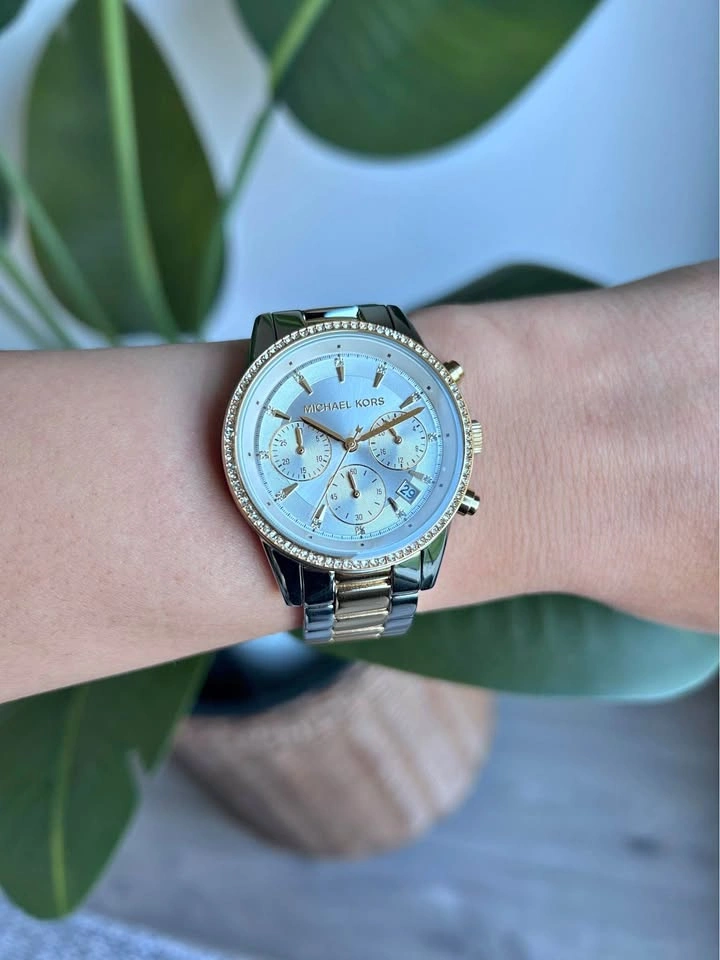 Michael Kors Chronograph Two-Tone Crystal Watch