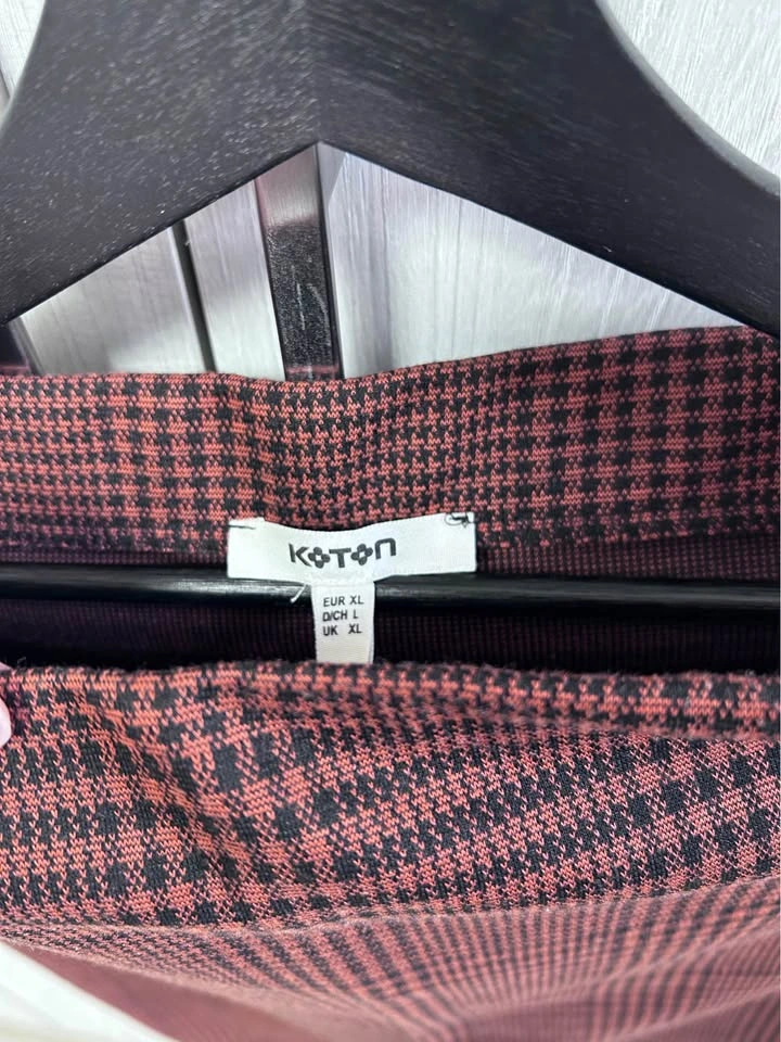 Koton XL Rust Black Plaid Pencil Skirt - photo 3