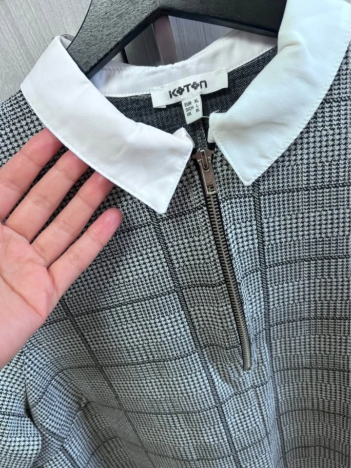 Koton Plaid Collared Zip Dress XL - photo 2