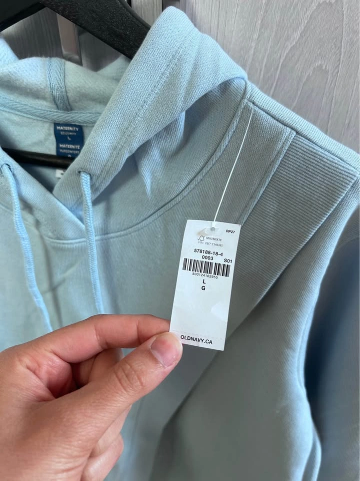 Old Navy Maternity Light Blue Hoodie Size L - photo 2