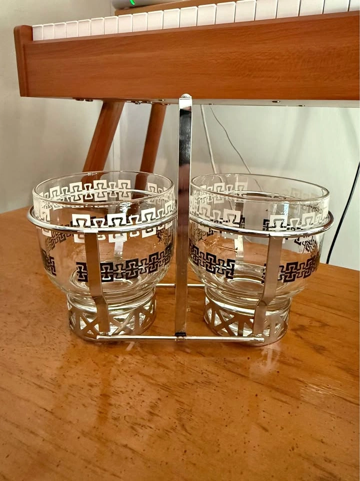 Vintage Libbey Glass Condiment Caddy