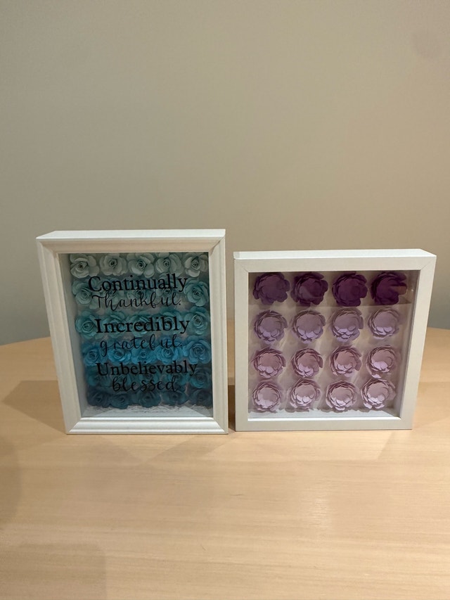Set of Two Handmade Floral Shadow Boxes - photo 5