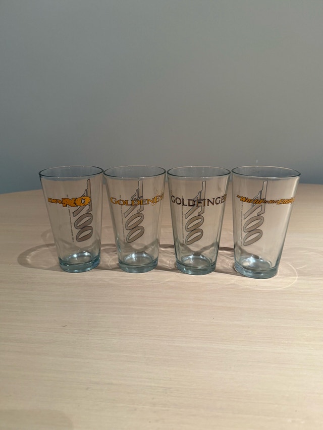 James Bond 007 Drinking Glasses Set of 4