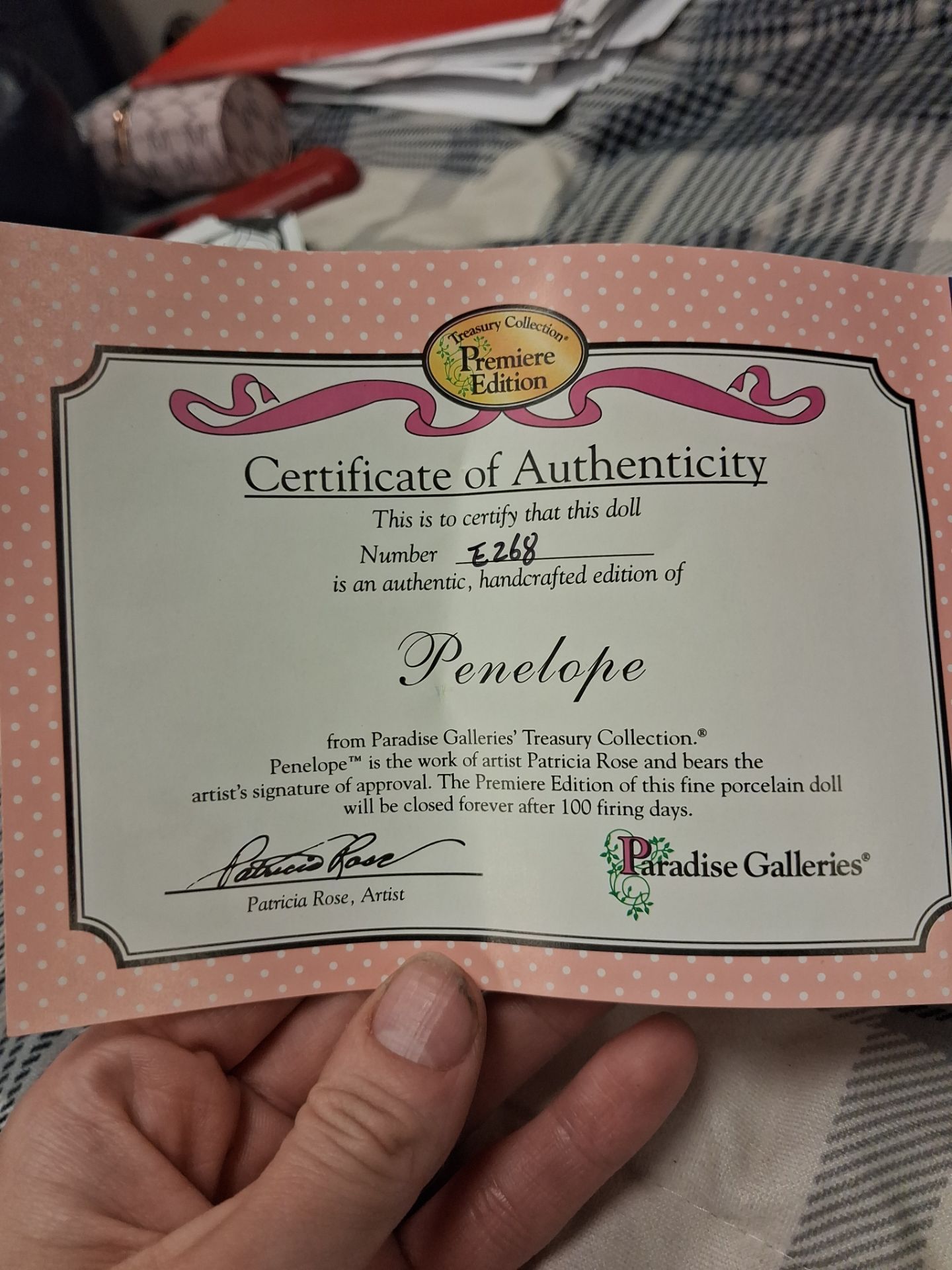 Paradise Galleries "Penelope" Porcelain Doll by Patricia Ro