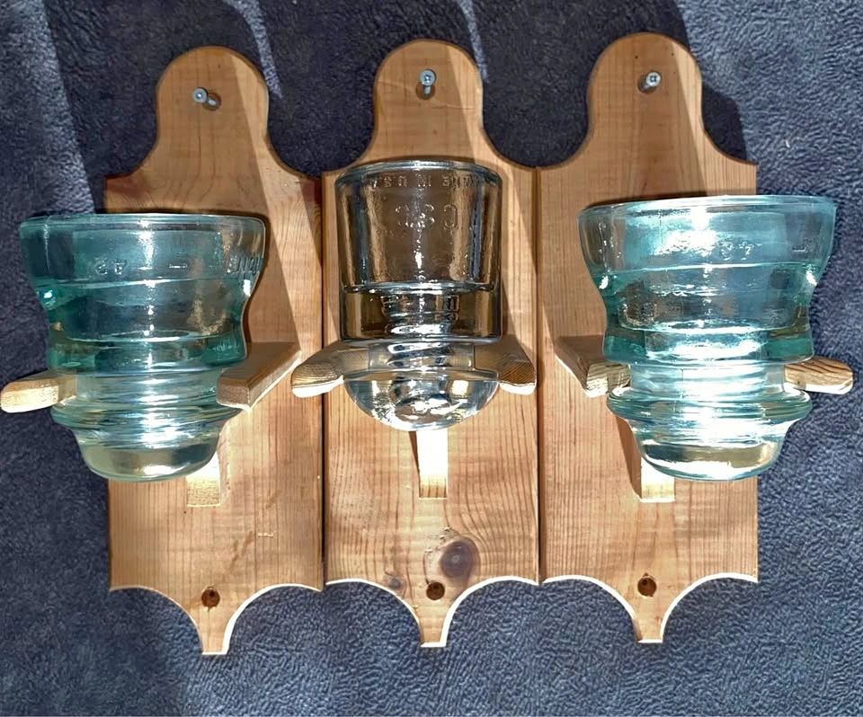 glass insulator candle holder