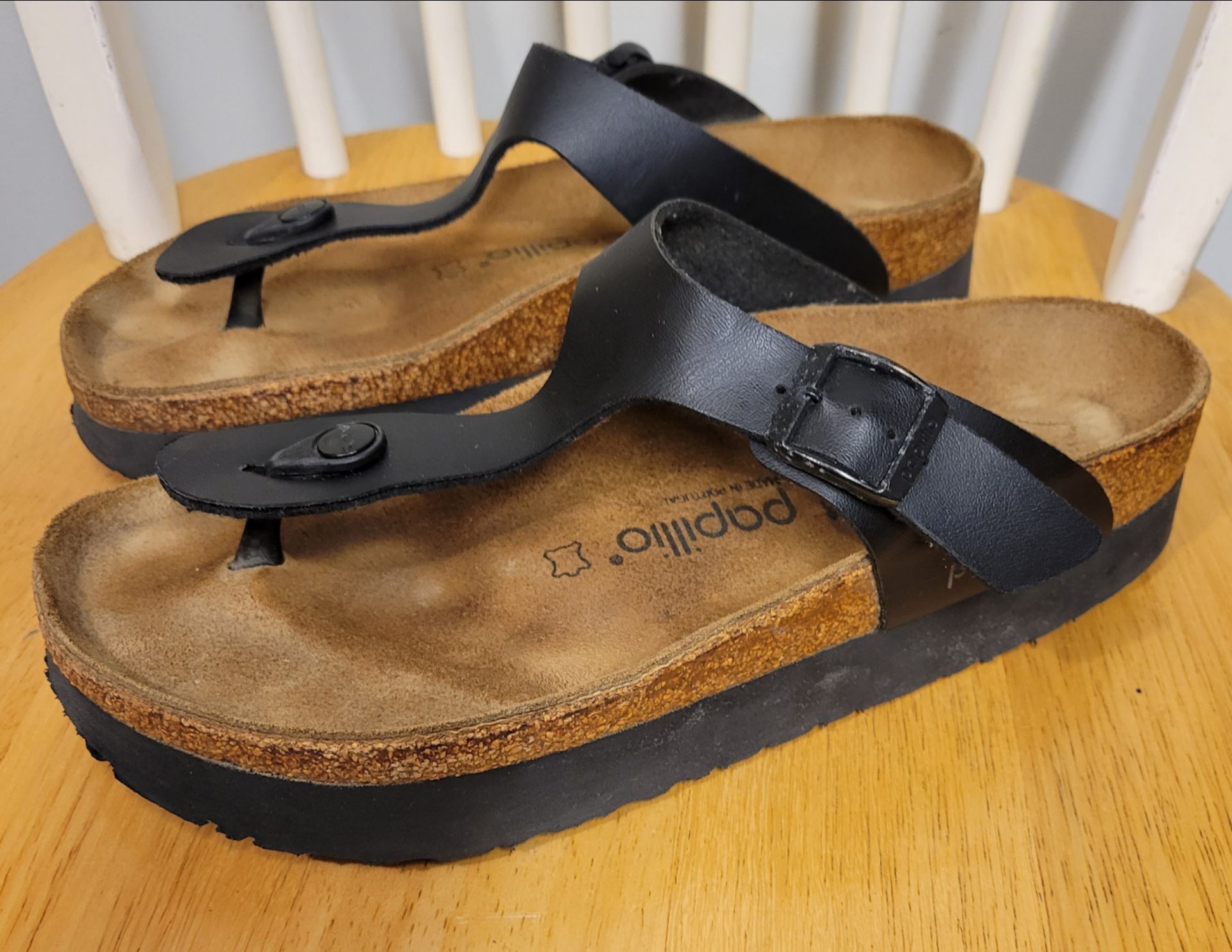 Birkenstock PAPILLIO Gizeh Vegan Platform Sandals Black 41 - photo 2