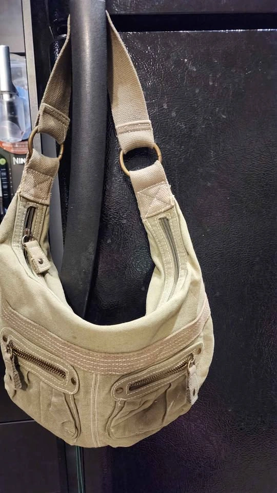 Green Canvas Hobo Shoulder Bag - photo 3