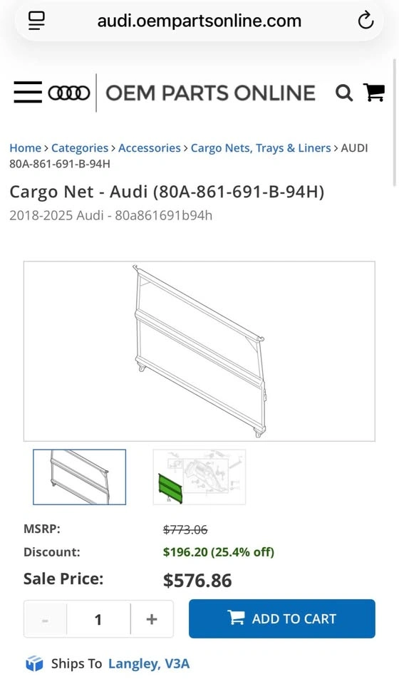 Audi OEM Q5 Pet Barrier/Cargo Net - photo 4